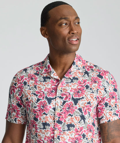 UNTUCKit Linen Short-Sleeve Crossman Shirt Pink