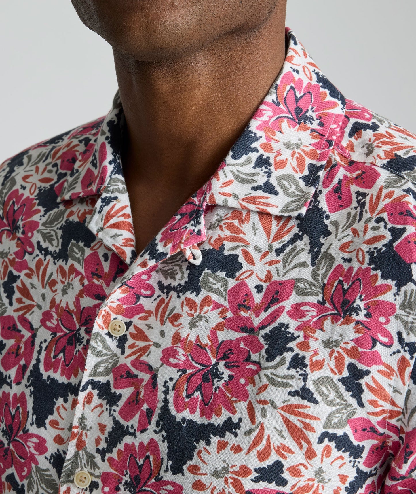 UNTUCKit Linen Short-Sleeve Crossman Shirt Pink