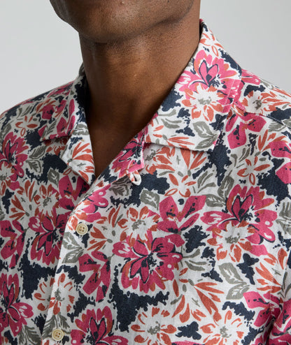 UNTUCKit Linen Short-Sleeve Crossman Shirt Pink
