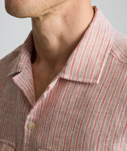 UNTUCKit Wrinkle-Resistant Linen Short-Sleeve Finnegan Shirt Tan