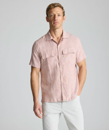 UNTUCKit Wrinkle-Resistant Linen Short-Sleeve Finnegan Shirt Tan