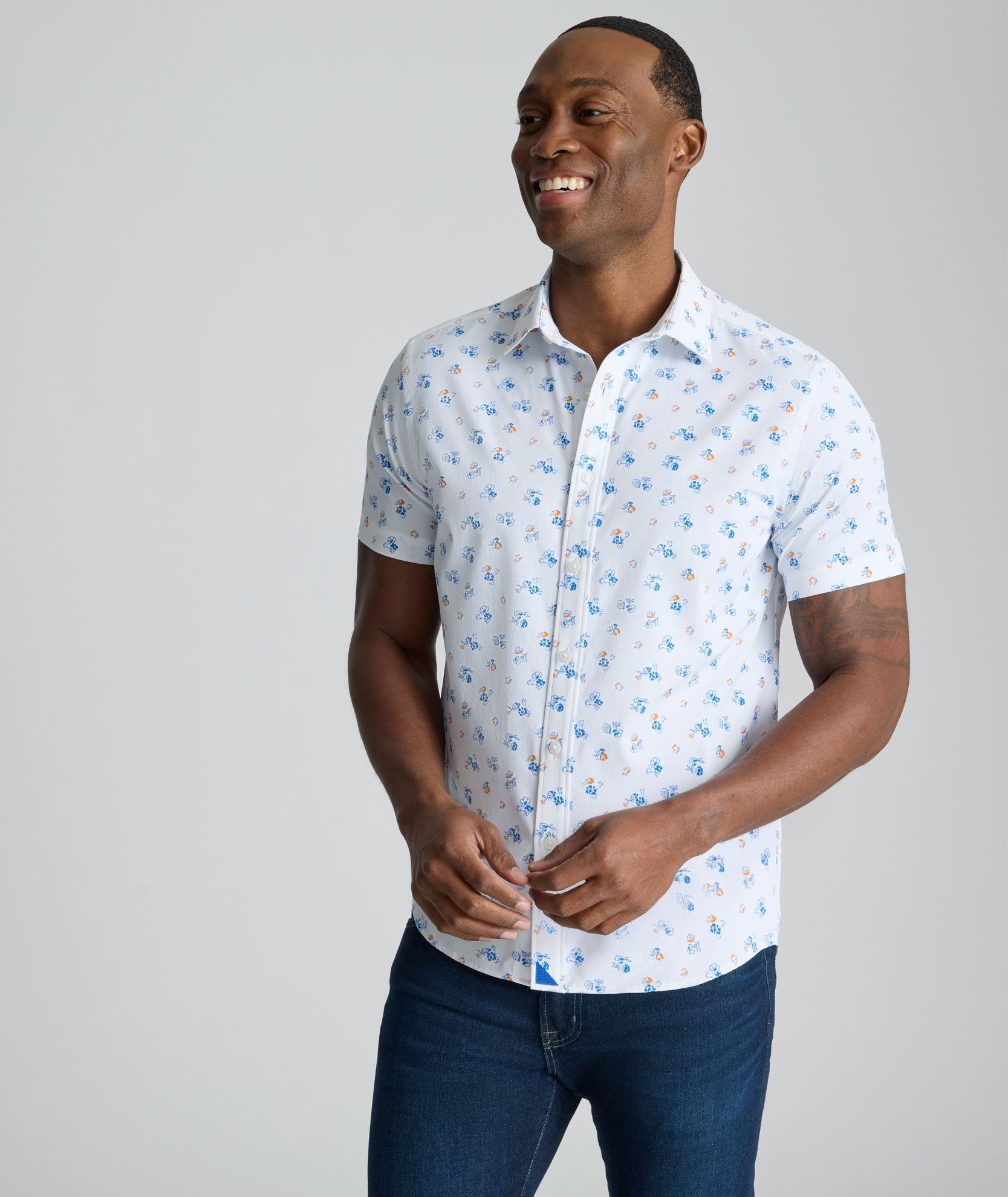 UNTUCKit Performance Short-Sleeve Opal Shirt White