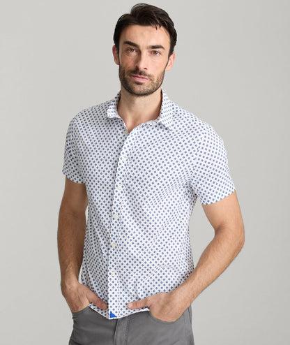 UNTUCKit Performance Short-Sleeve Tidwell Shirt Tidwell | Blue Medallion