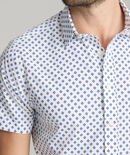 UNTUCKit Performance Short-Sleeve Tidwell Shirt Tidwell | Blue Medallion