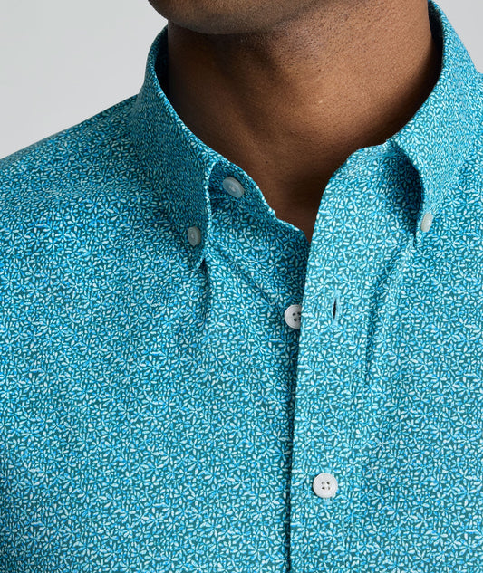 UNTUCKit Performance Short-Sleeve Halloway Shirt Teal