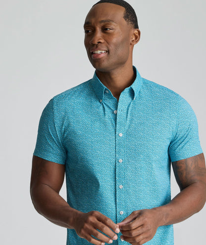 UNTUCKit Performance Short-Sleeve Halloway Shirt Teal