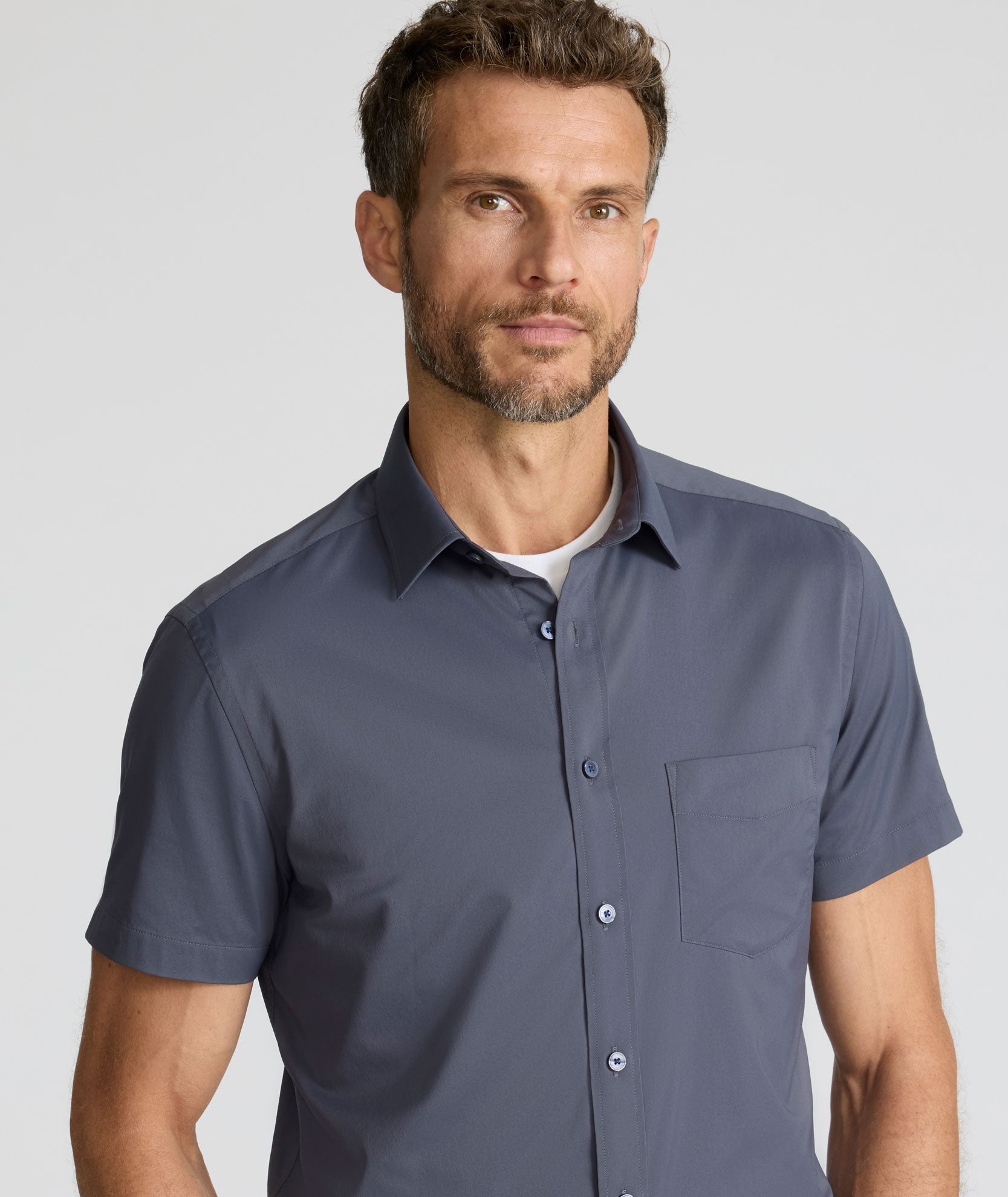 UNTUCKit Performance Short-Sleeve Gironde Shirt Charcoal
