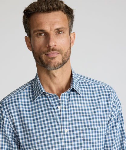 UNTUCKit Performance Renshaw Shirt Blue & Green Plaid