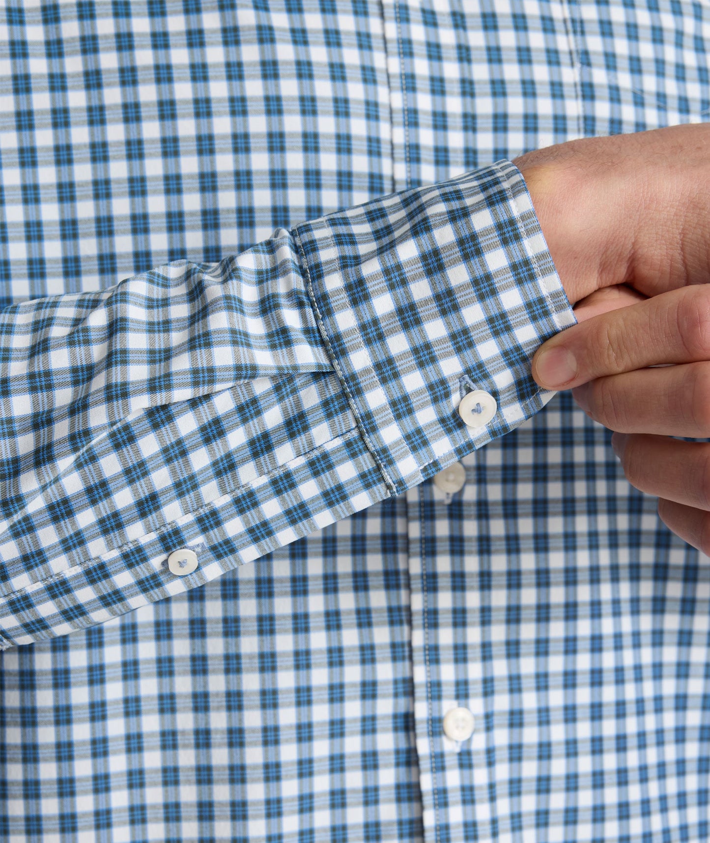 UNTUCKit Performance Renshaw Shirt Blue & Green Plaid