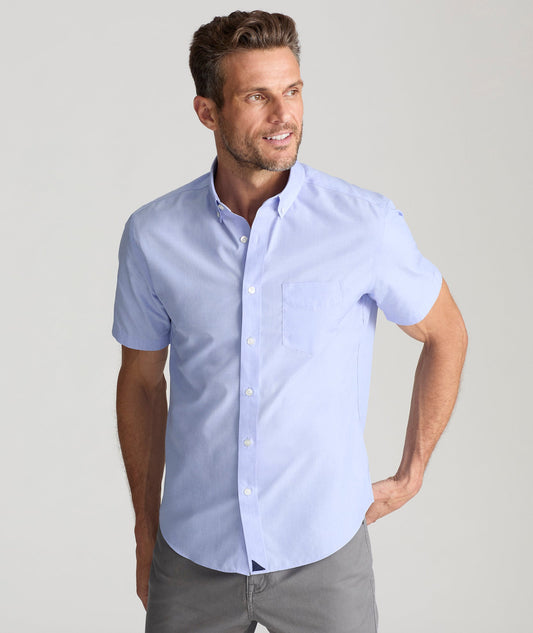 UNTUCKit Wrinkle-Free Short-Sleeve Hillstowe Shirt Light Blue