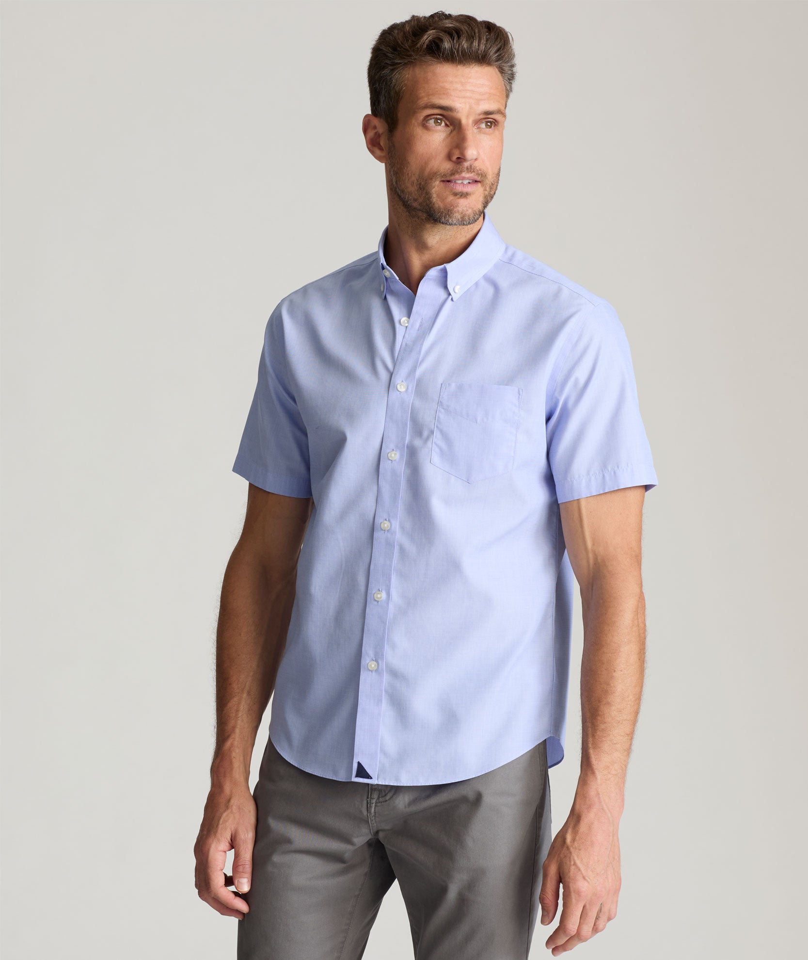 UNTUCKit Wrinkle-Free Short-Sleeve Hillstowe Shirt Light Blue