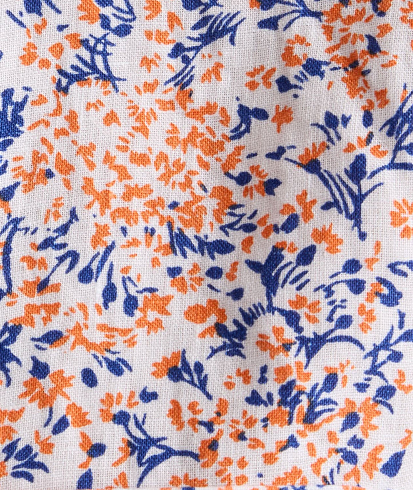 UNTUCKit Linen Short-Sleeve Ellsworth Shirt Orange & Blue Floral Print