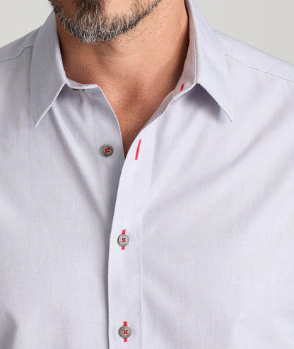 UNTUCKit Wrinkle-Free Rubican Shirt Gray with Red Stitching