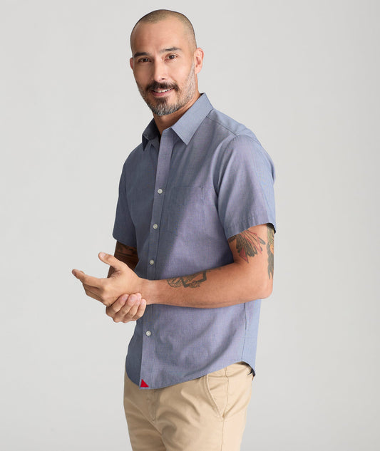 UNTUCKit Wrinkle-Free Short-Sleeve Petrus Shirt Navy