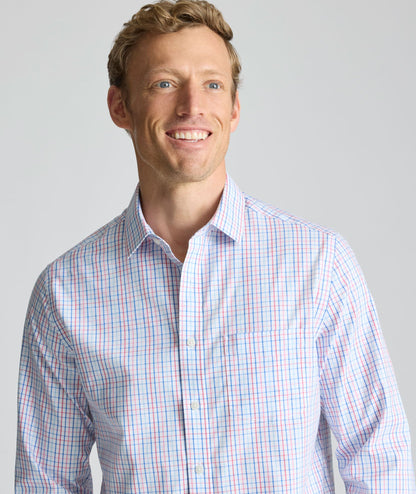 UNTUCKit Wrinkle-Free Dunsmore Shirt Pink & Blue Plaid