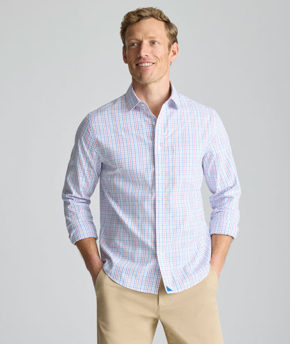 UNTUCKit Wrinkle-Free Dunsmore Shirt Pink & Blue Plaid