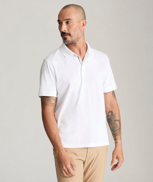 UNTUCKit Wrinkle-Free Damaschino Polo White