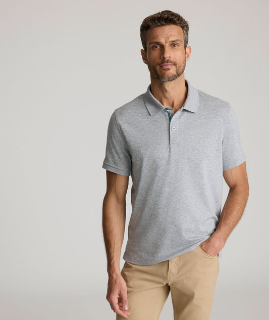UNTUCKit Wrinkle-Free Damaschino Polo Heathered Gray