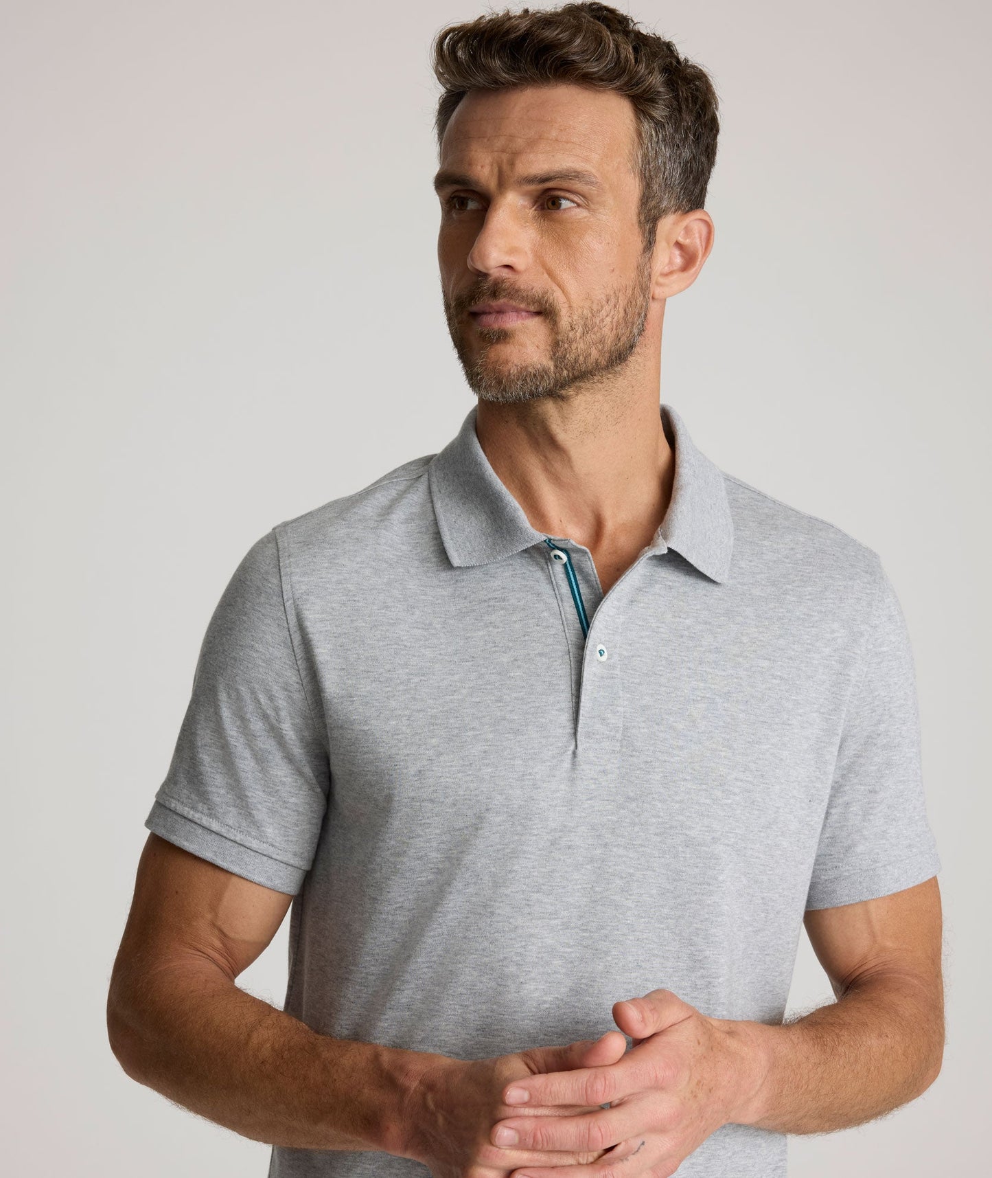 UNTUCKit Wrinkle-Free Damaschino Polo Heathered Gray