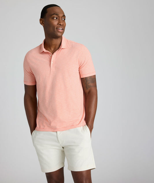 UNTUCKit Jersey Slub Polo Orange Stripe
