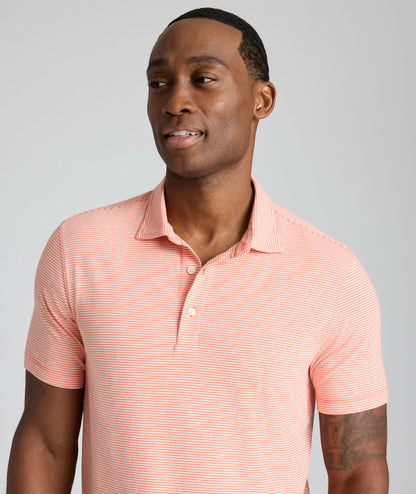 UNTUCKit Jersey Slub Polo Orange Stripe
