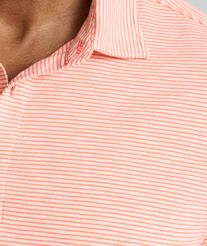 UNTUCKit Jersey Slub Polo Orange Stripe