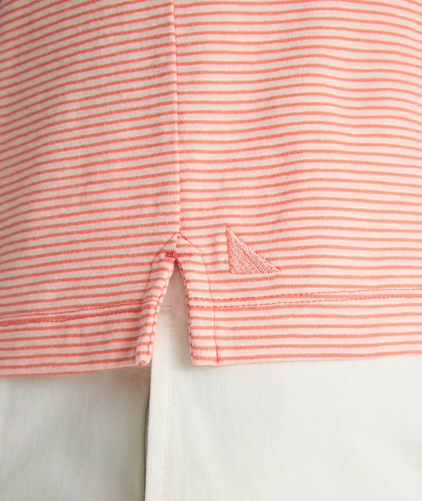 UNTUCKit Jersey Slub Polo Orange Stripe