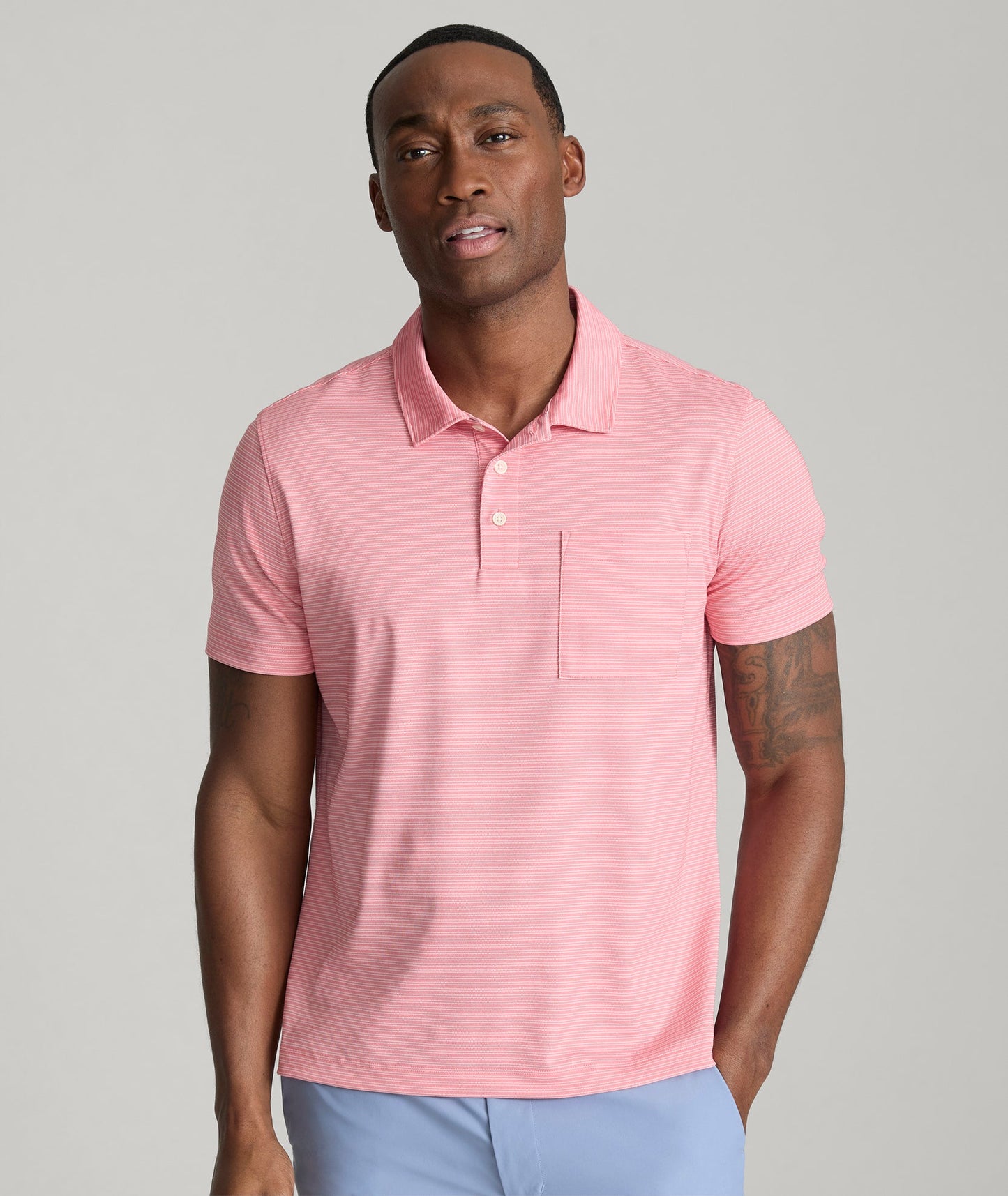 UNTUCKit Striped Performance Polo