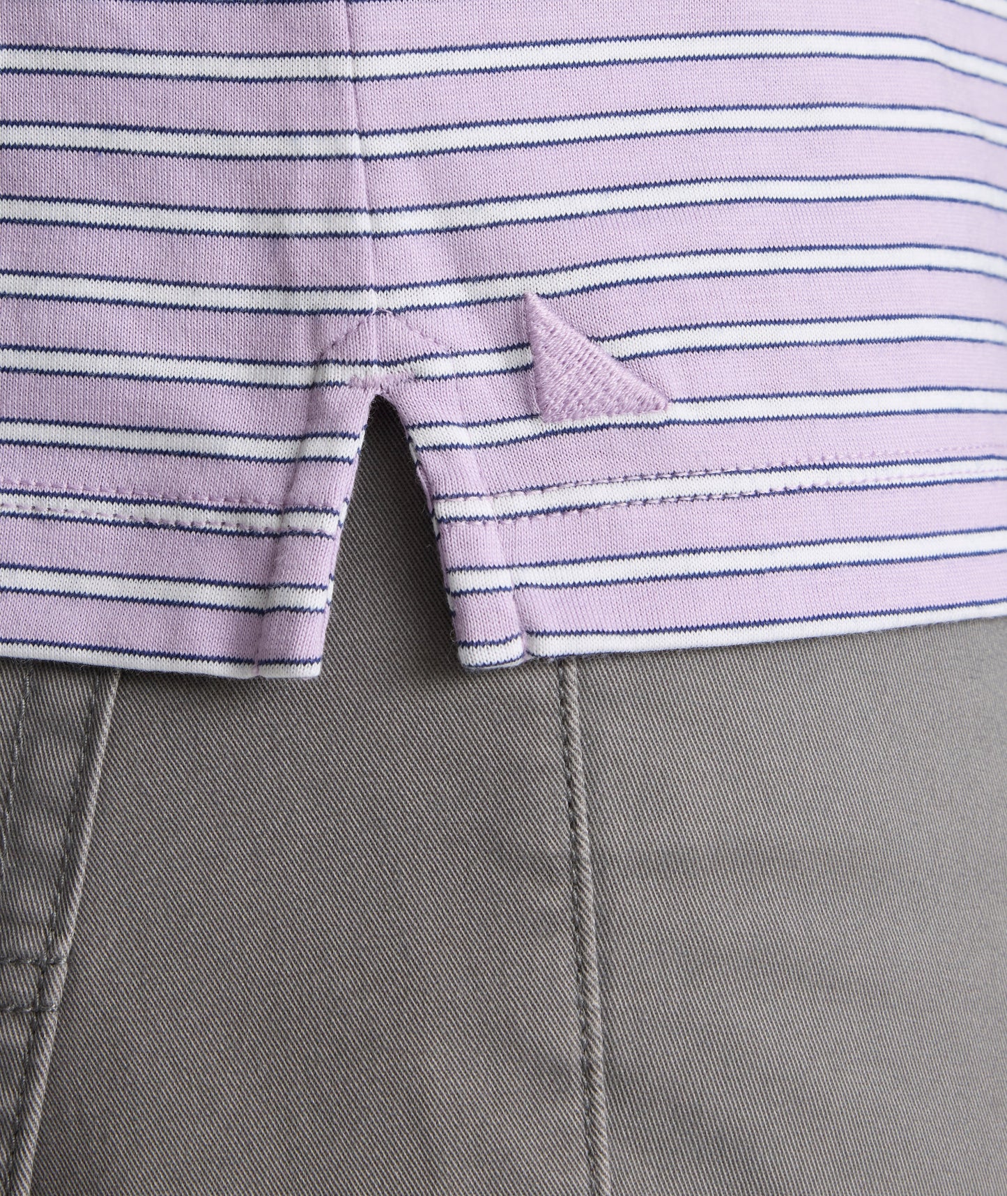 UNTUCKit Striped Jersey Performance Polo Purple Stripe