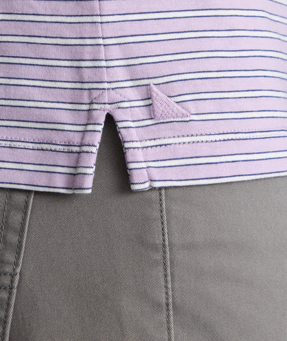 UNTUCKit Striped Jersey Performance Polo Purple Stripe