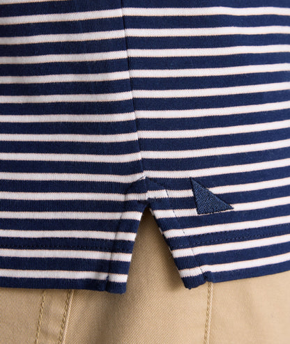 UNTUCKit Striped Jersey Performance Polo Navy Stripe