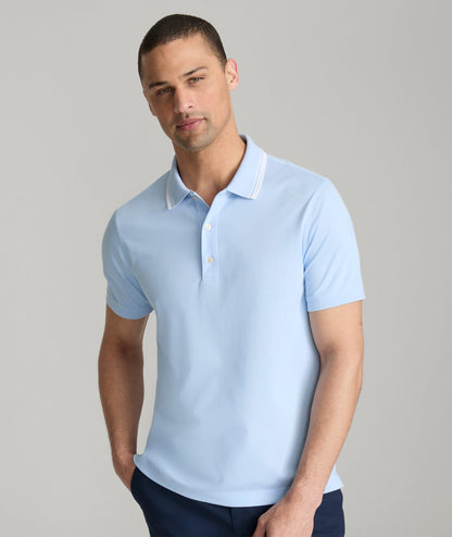 UNTUCKit Tipped Performance Polo Light Blue
