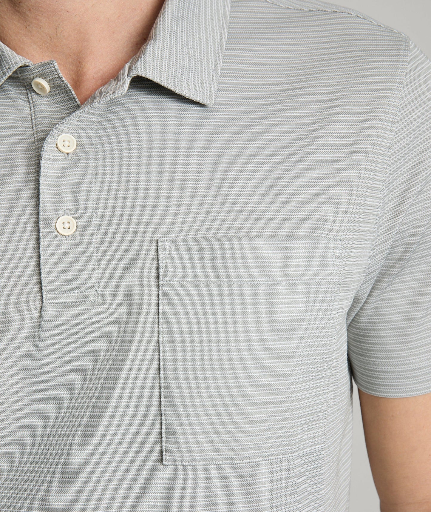 UNTUCKit Striped Performance Polo Slate Green Stripe