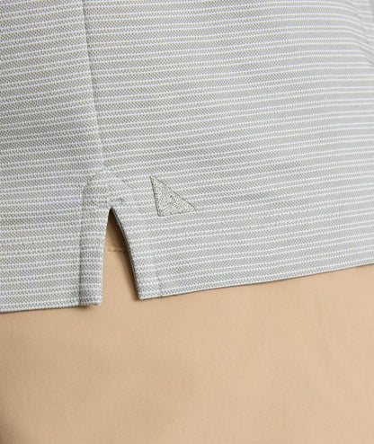 UNTUCKit Striped Performance Polo Slate Green Stripe