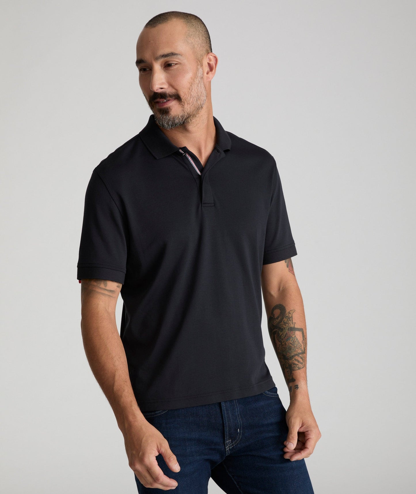 UNTUCKit Wrinkle-Free Damaschino Polo Black