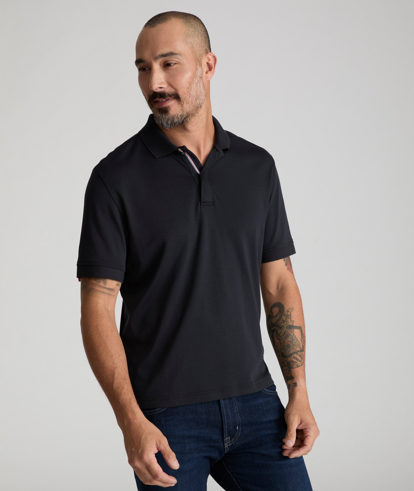 UNTUCKit Wrinkle-Free Damaschino Polo Black