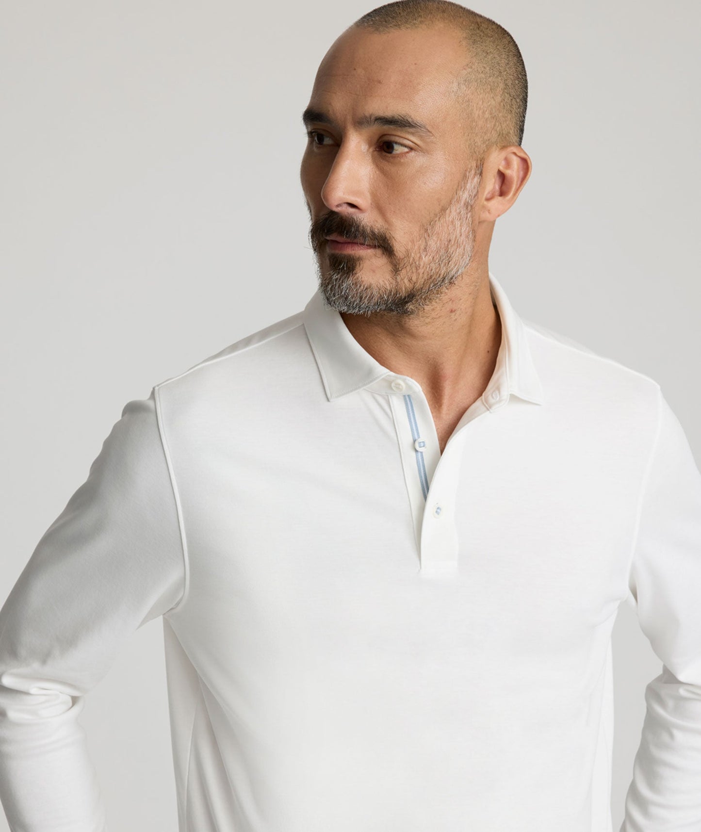 UNTUCKit Wrinkle-Free Damaschino Long-Sleeve Polo White