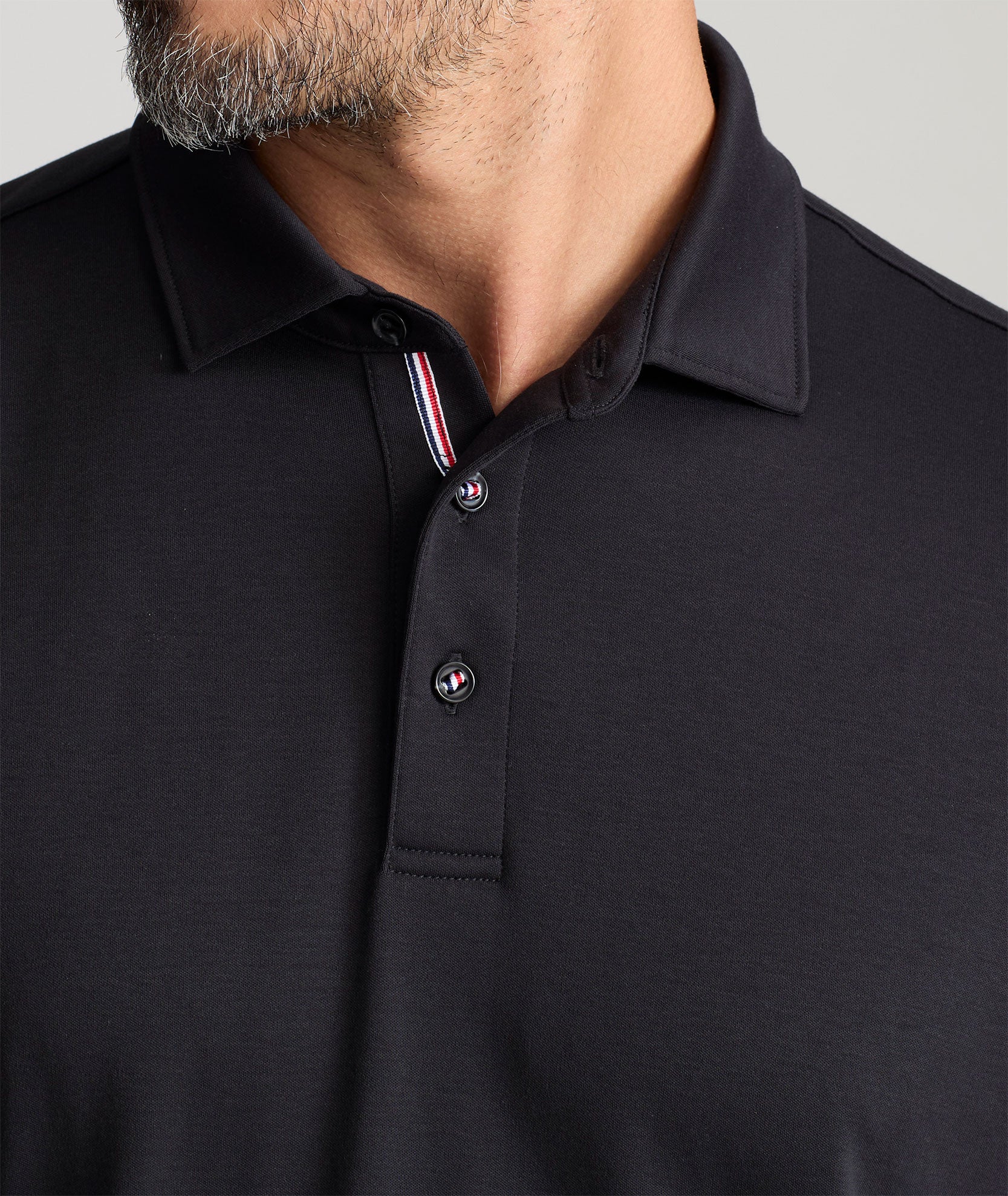 UNTUCKit Wrinkle-Free Damaschino Long-Sleeve Polo Black