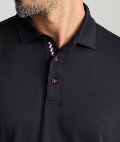 UNTUCKit Wrinkle-Free Damaschino Long-Sleeve Polo Black