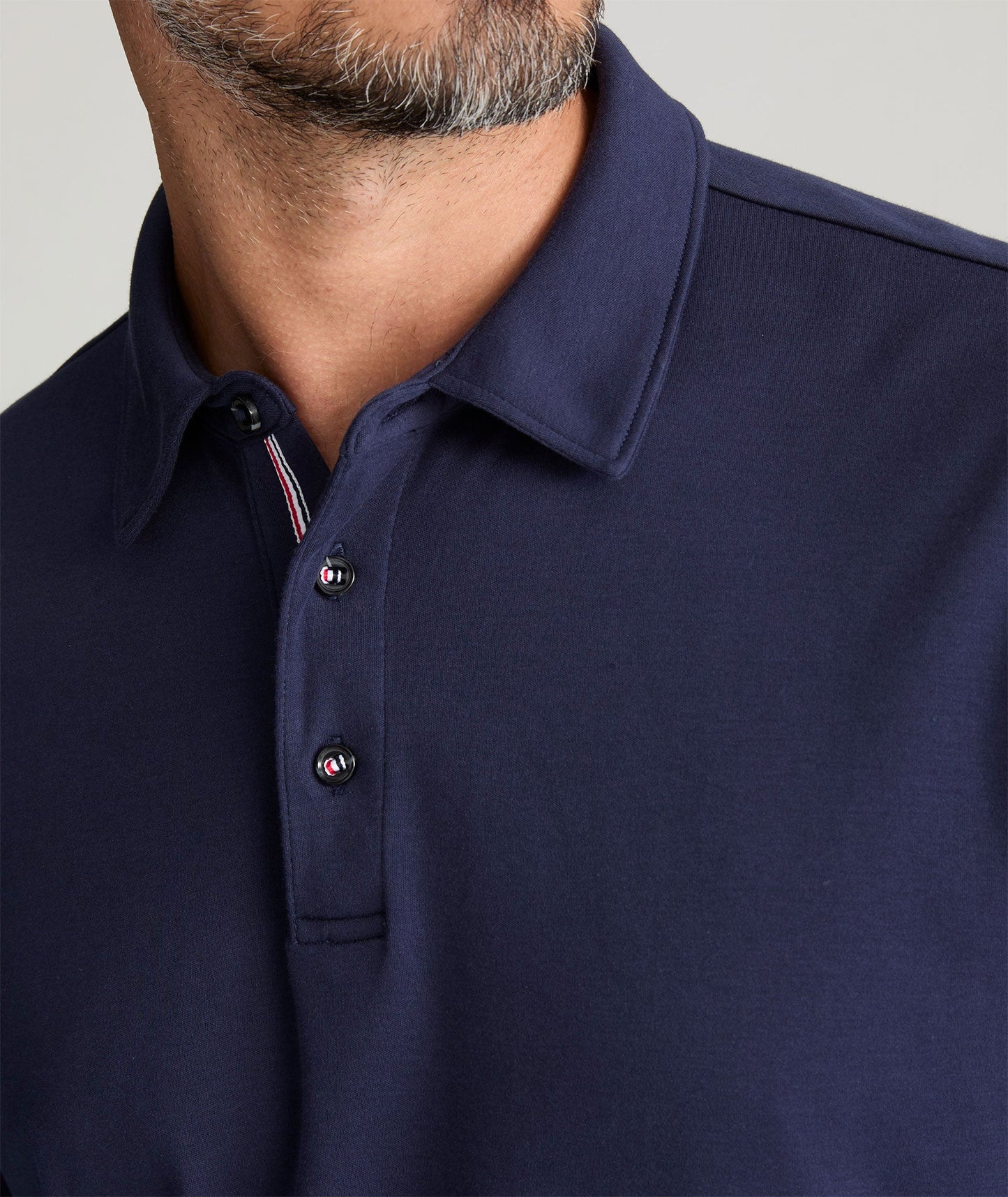 UNTUCKit Wrinkle-Free Damaschino Long-Sleeve Polo Navy