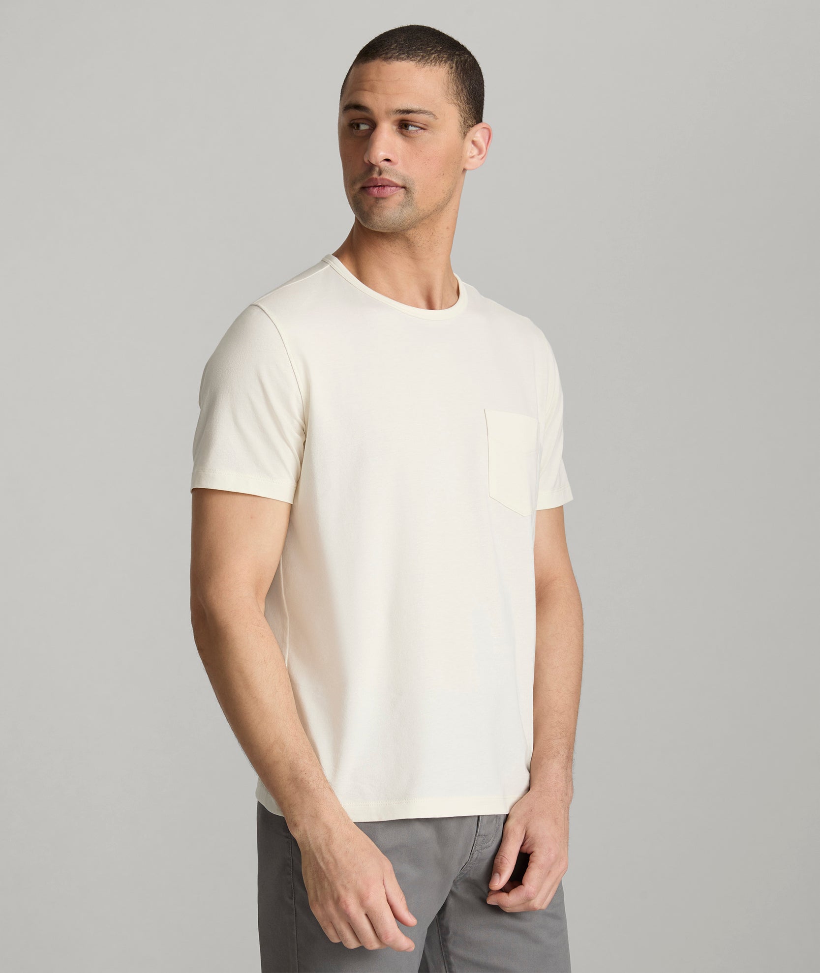 UNTUCKit EcoSoft™ Pocket Tee Ecru
