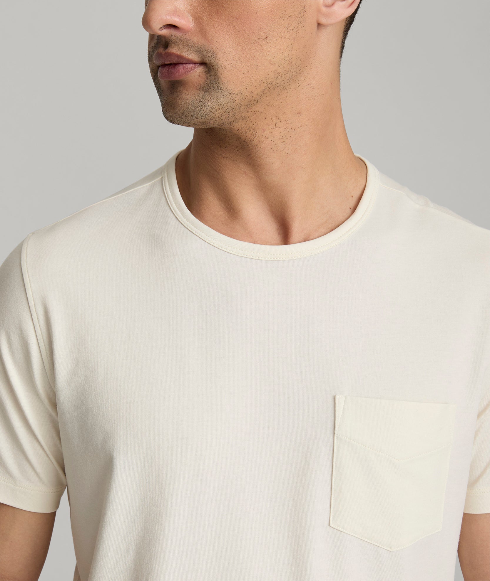 UNTUCKit EcoSoft™ Pocket Tee Ecru