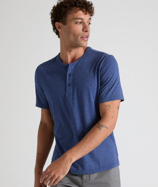 UNTUCKit Ultrasoft Short-Sleeve Henley Twilight Blue