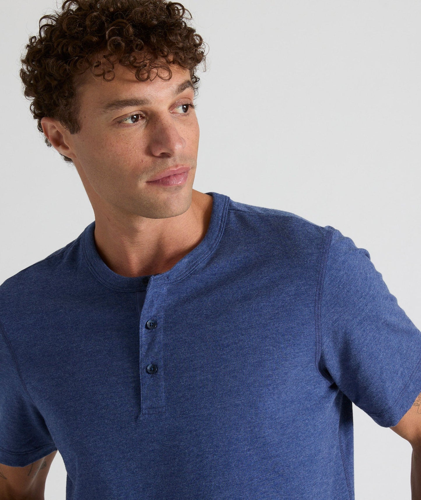 UNTUCKit Ultrasoft Short-Sleeve Henley Twilight Blue