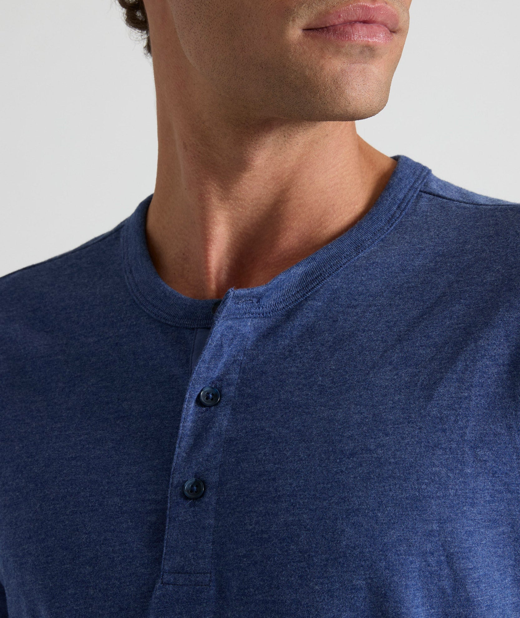 UNTUCKit Ultrasoft Short-Sleeve Henley Twilight Blue