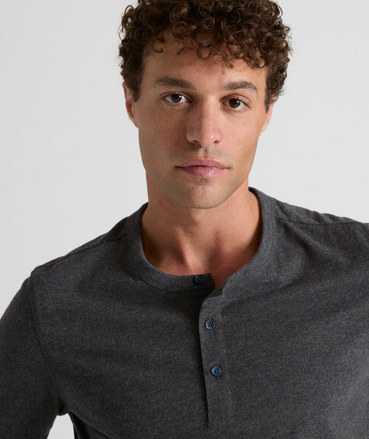 UNTUCKit Ultrasoft Short-Sleeve Henley Charcoal