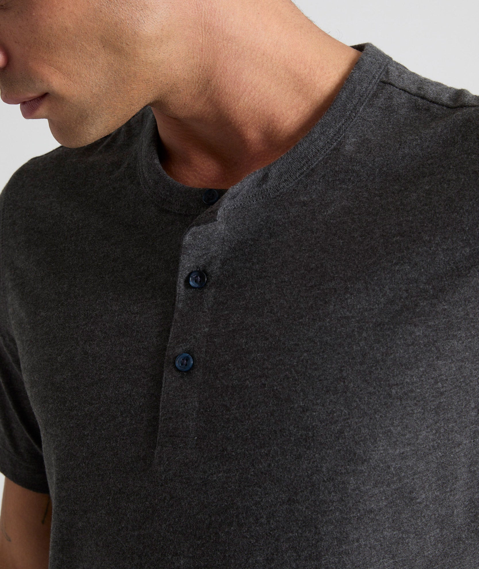 UNTUCKit Ultrasoft Short-Sleeve Henley Charcoal