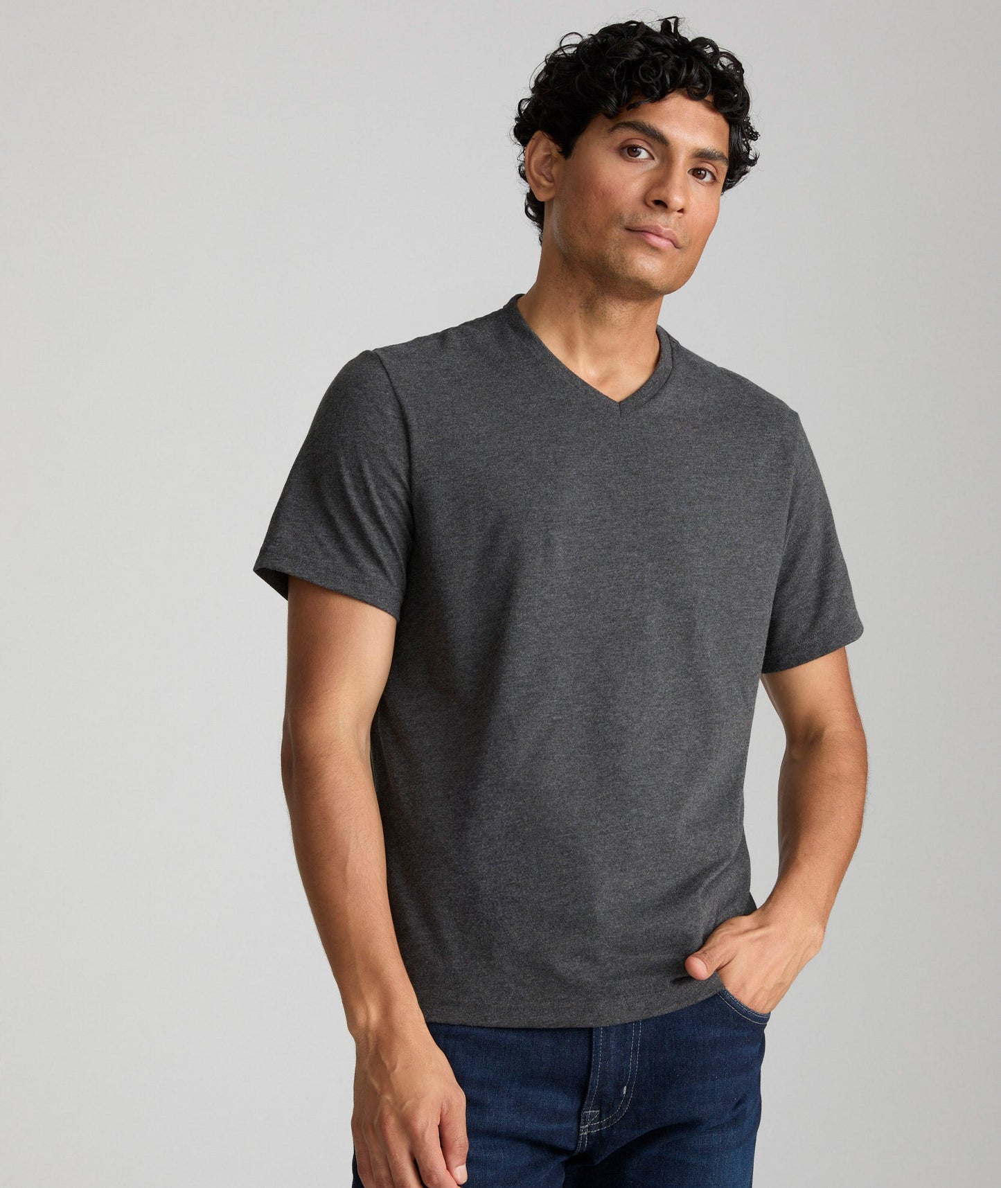 UNTUCKit Ultrasoft V-Neck Tee Charcoal