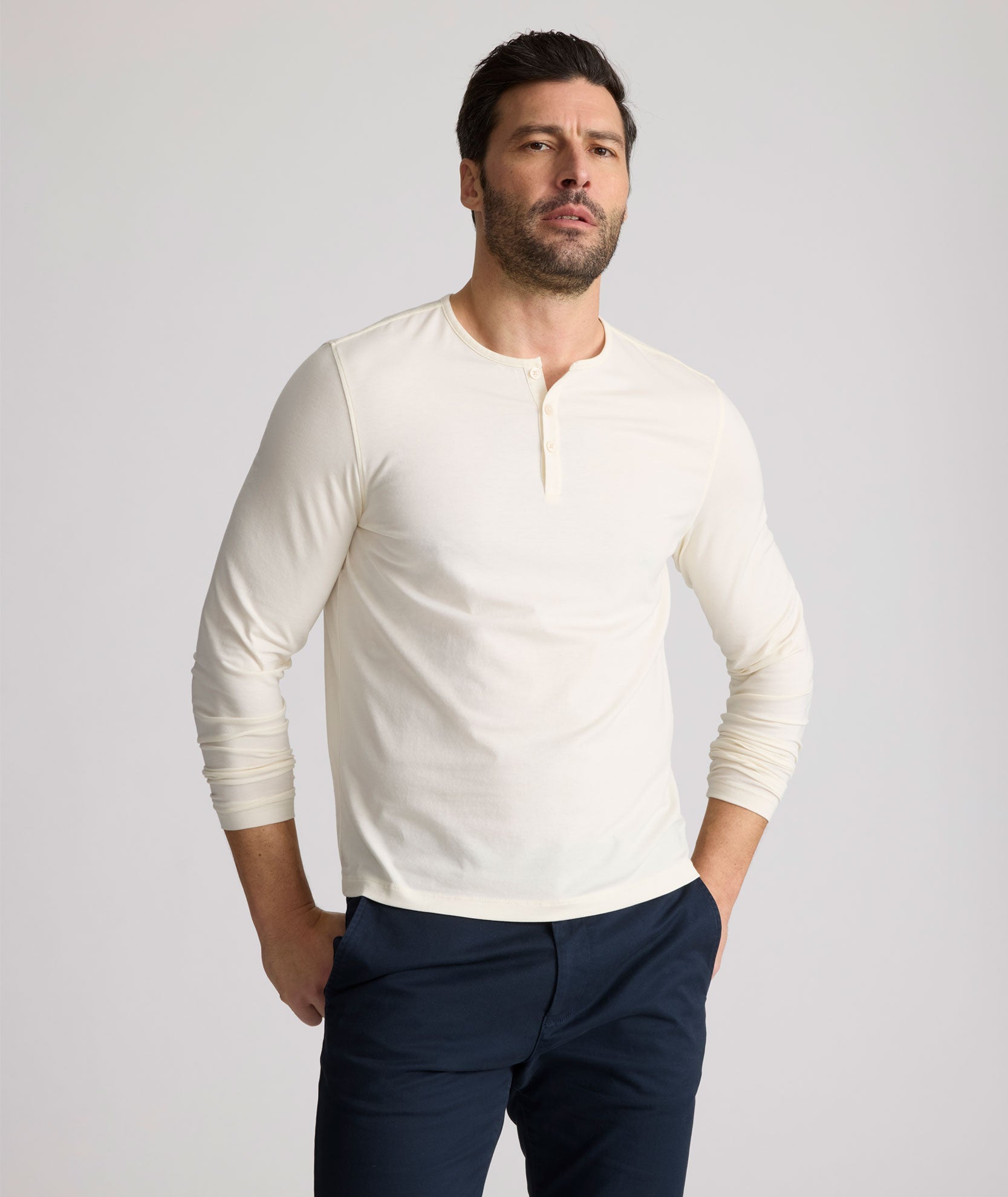 UNTUCKit EcoSoft™ Henley Ecru