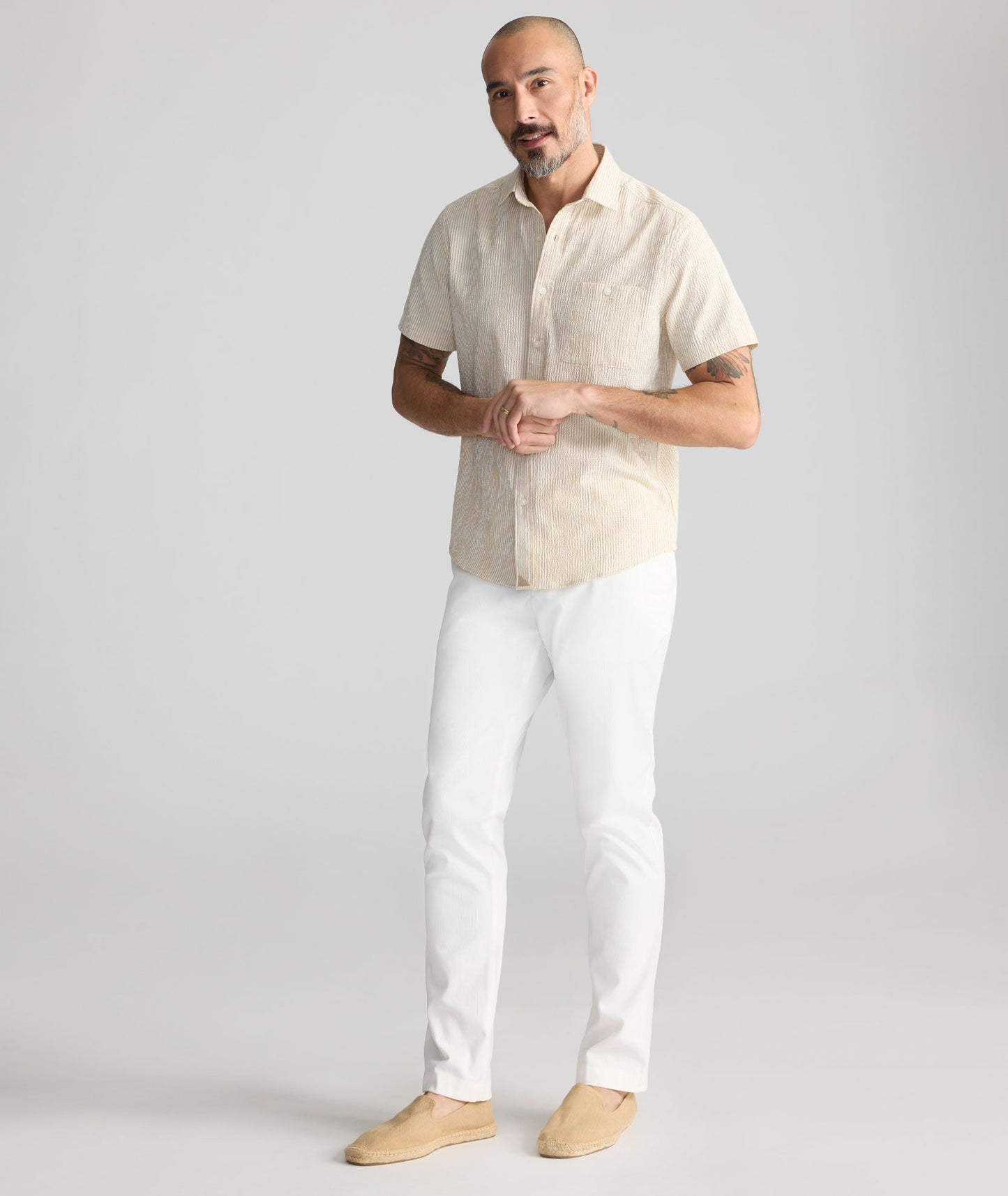 UNTUCKit Stretch Cotton Hybrid Pants Cream